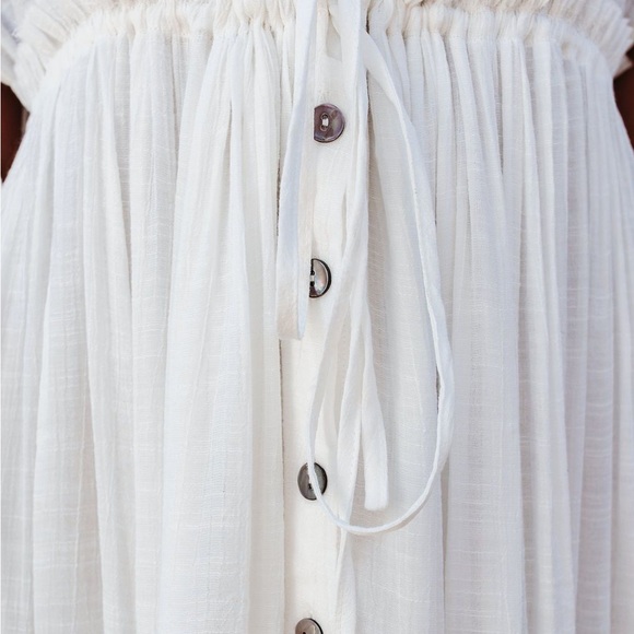 Boho long maxi beach cover up ruffle-white - Picture 8 of 8